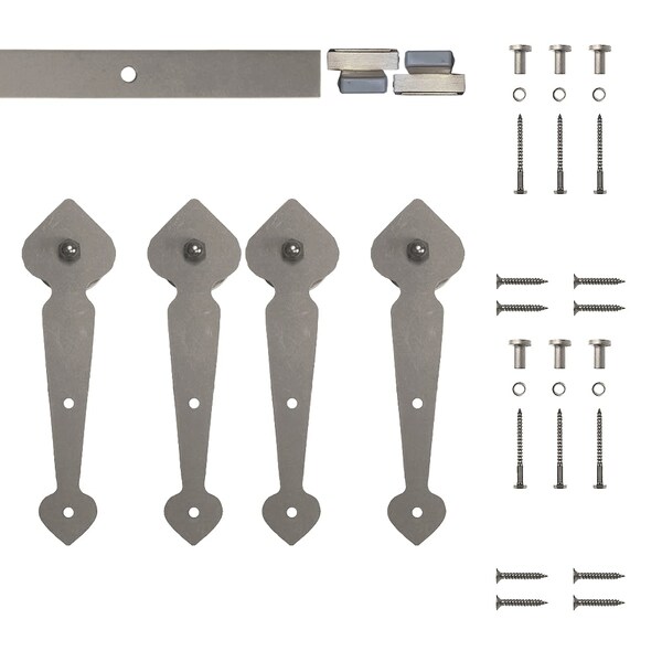 Quiet Glide Soft Close 48" Satin Nickel Spade Mini Double Barn Door Hardware NT.1310.10.SN-48-2-SC - main